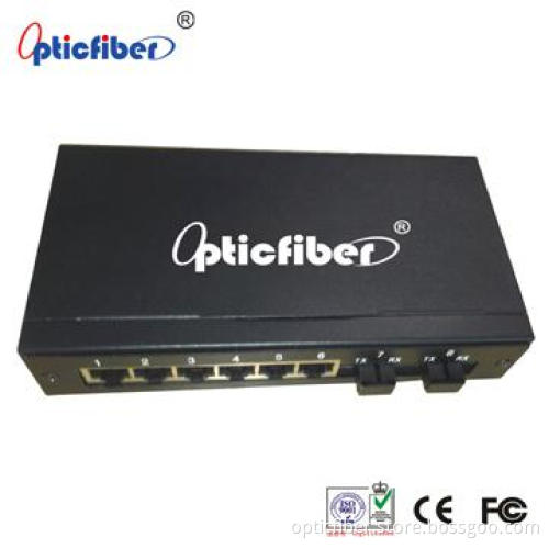 6x10/100M RJ45 Ports Fiber Switch